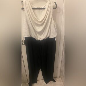 Calvin Klein Polka Dot Black and White Jumpsuit